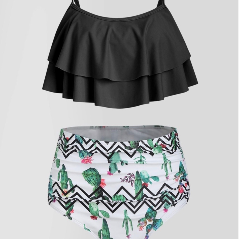 Cactus Print Ruched Bikini Set - Picture 2 of 5